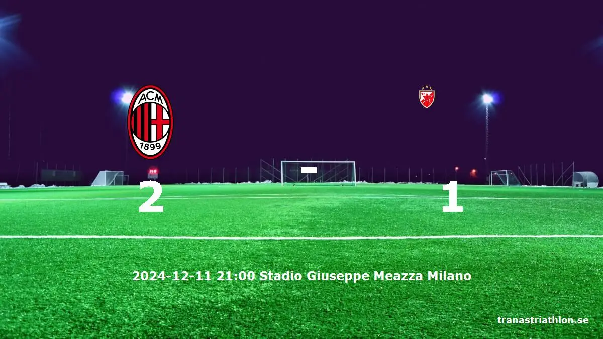 AC Milan mot Crvena Zvezda tidslinje och laguppställning