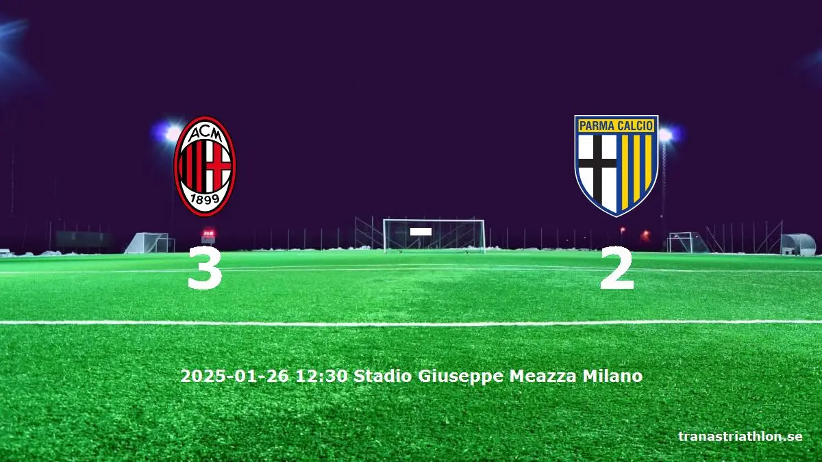 AC Milan mot Parma tidslinje och laguppställning
