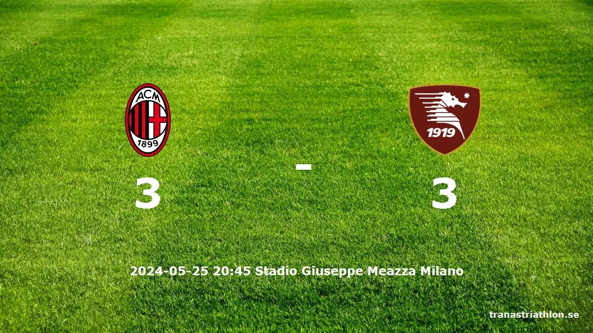 AC Milan mot Salernitana tidslinje och laguppställning