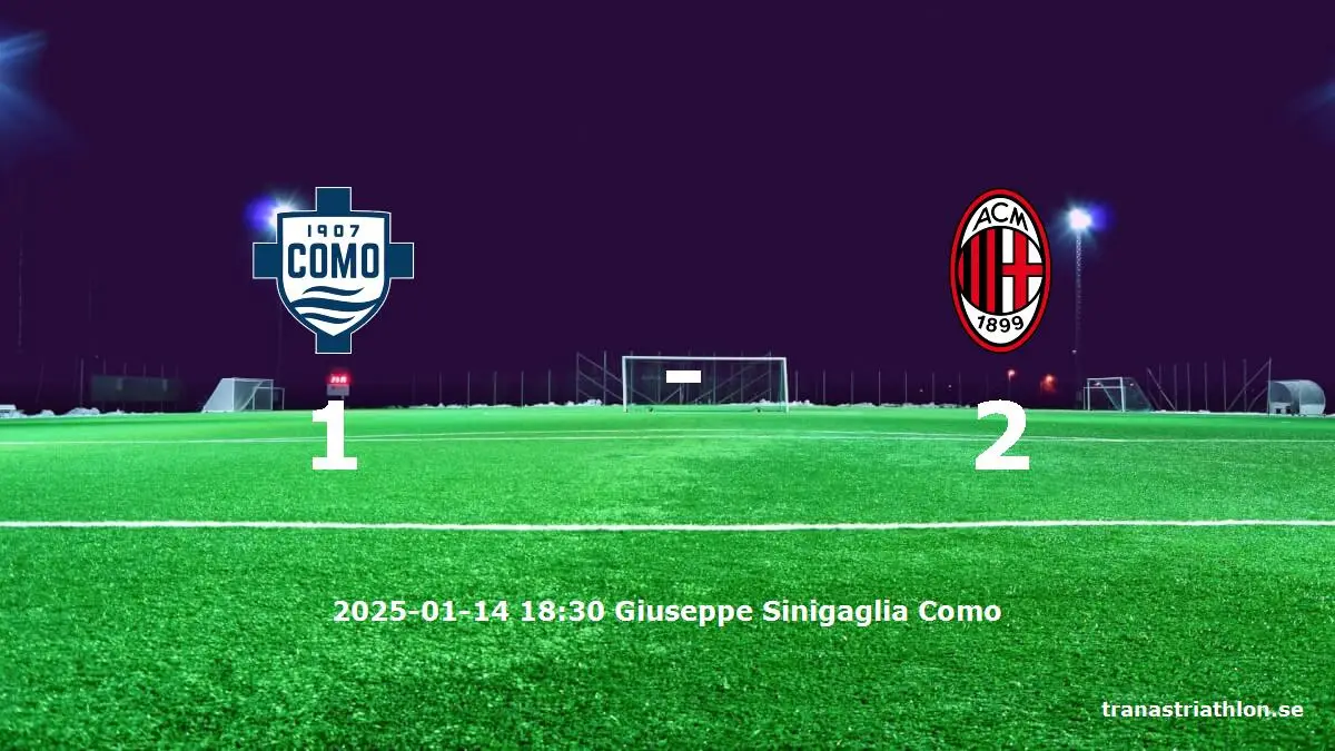 Como mot AC Milan tidslinje och laguppställning