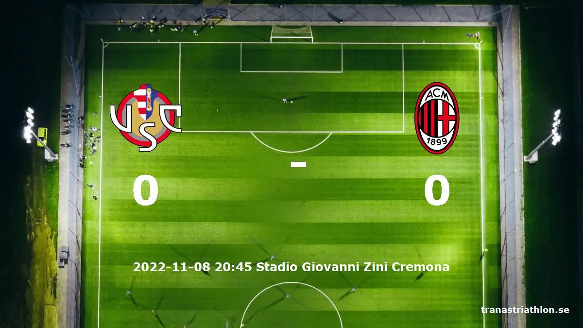 Cremonese mot AC Milan tidslinje och laguppställning