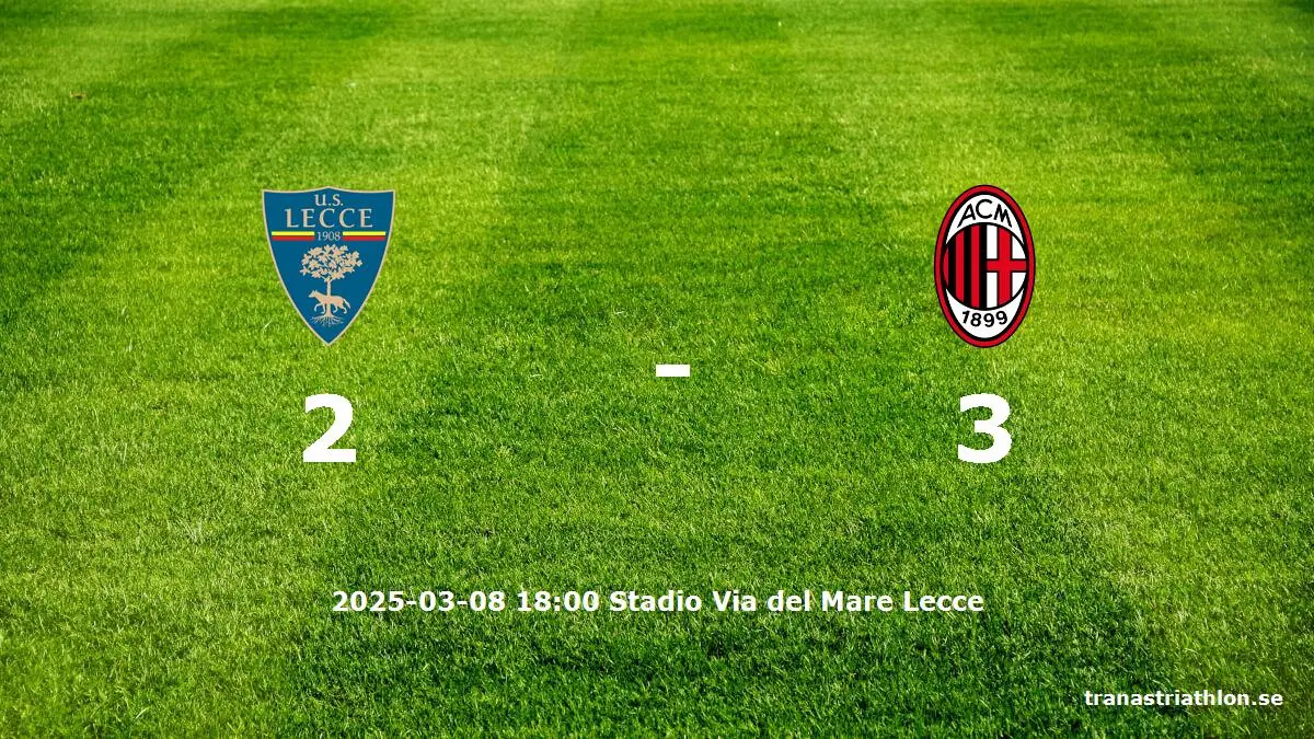 Lecce mot AC Milan tidslinje och laguppställning
