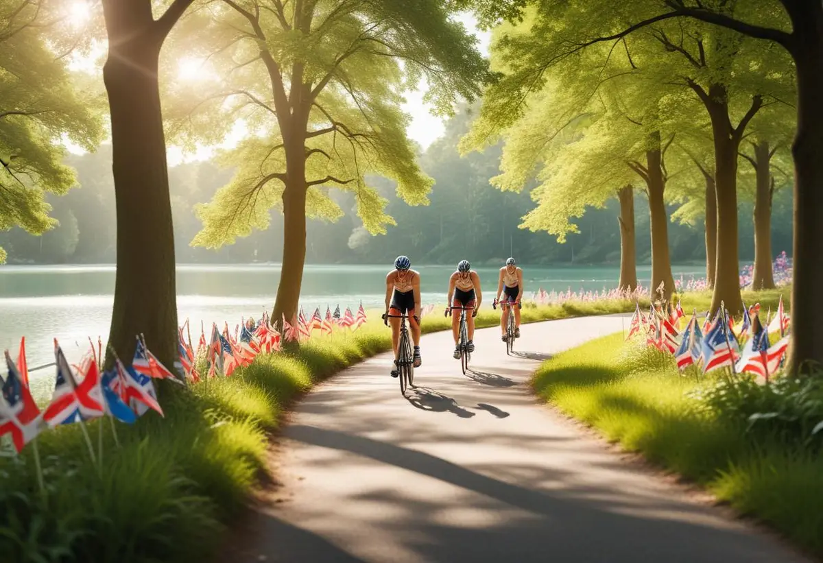 Triathlon på olympisk distans illustration