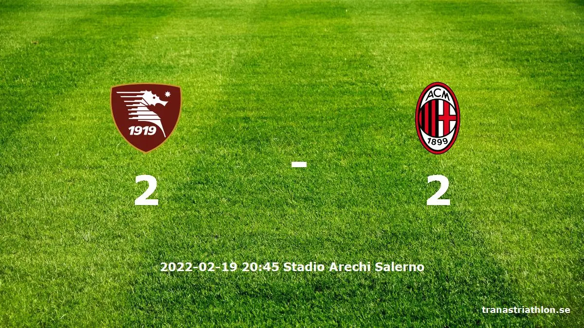 Salernitana mot AC Milan tidslinje och laguppställning