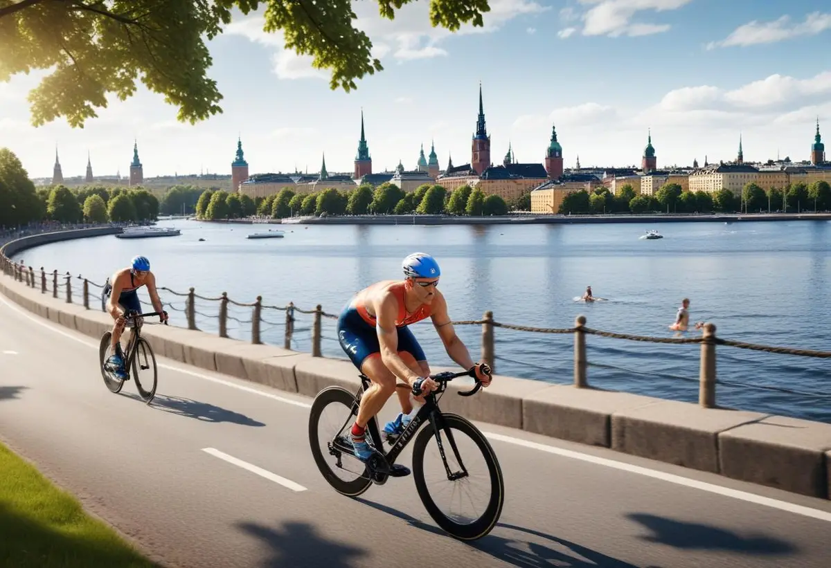 Äventyr och gemenskap på Stockholm Triathlon 2024 illustration