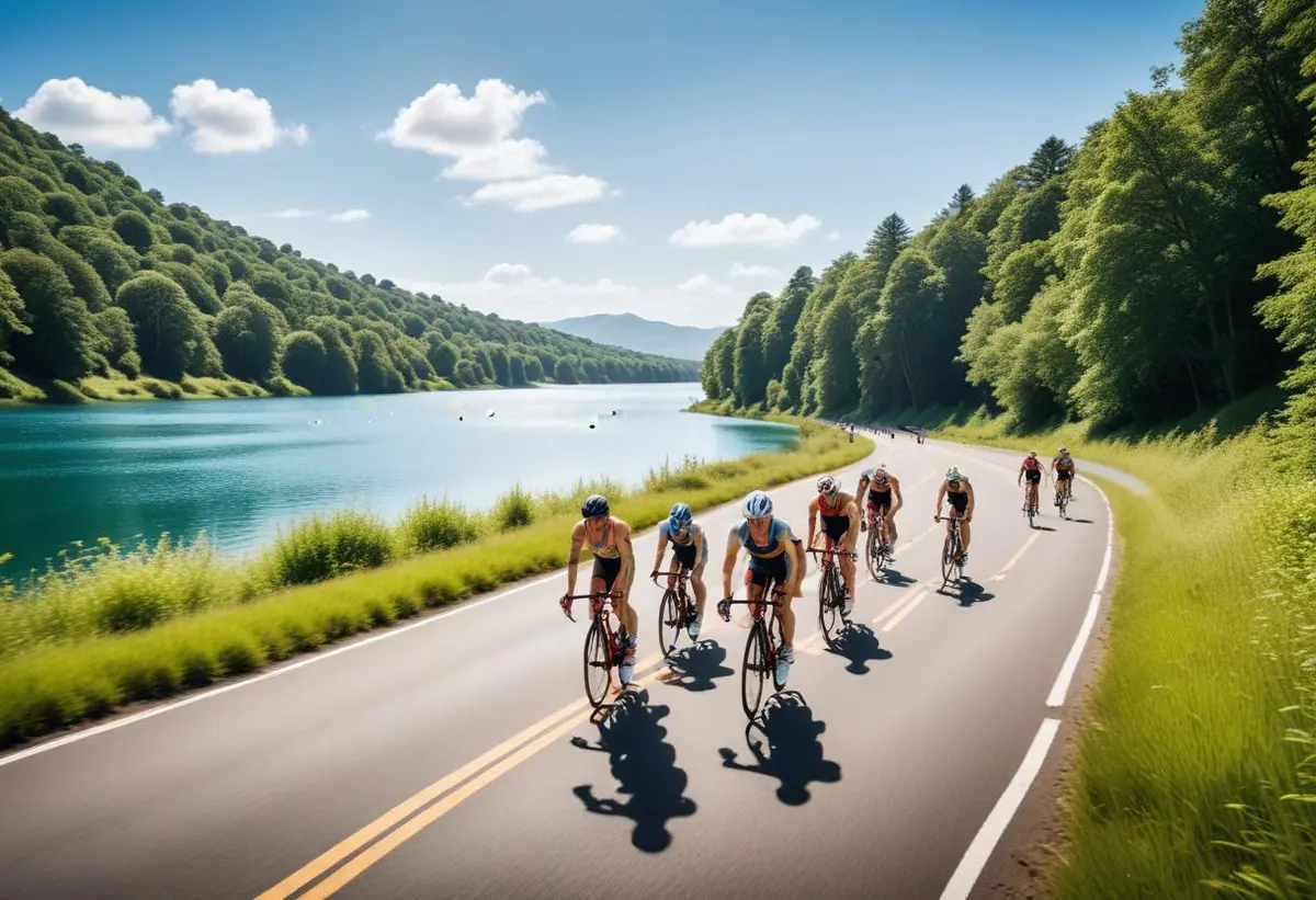 Triathlon på olympisk distans illustration